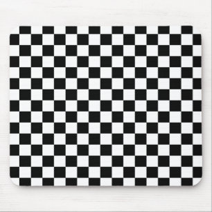 Mousepad Fundo do Quadro de Verificação Preto e Branco