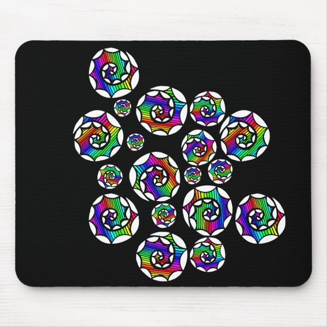 Mousepad Fundo espiral em cores (Frente)
