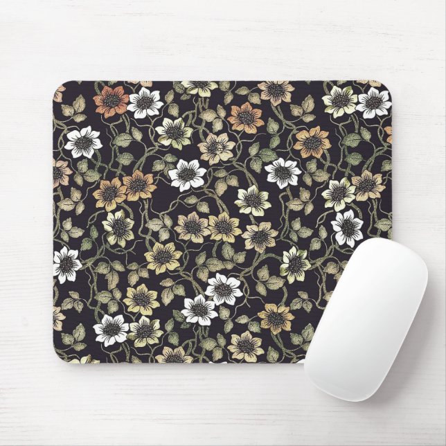 Mousepad Fundo Floral de Anêmona Texturizada Vintage | (Com mouse)