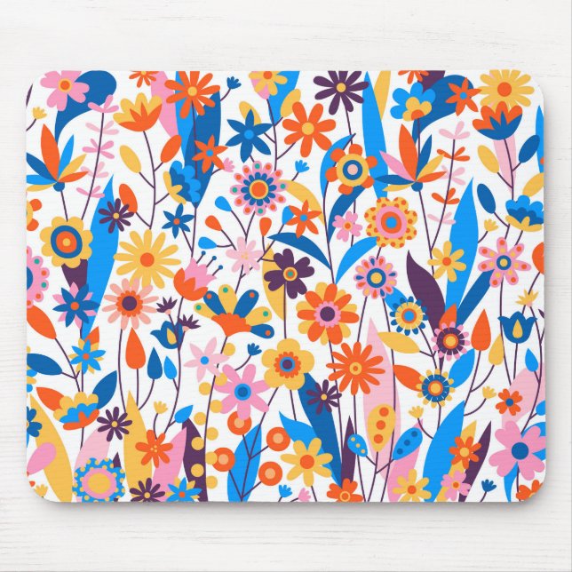 Mousepad Fundo Floral Multicolor Exótico-32939 (Frente)