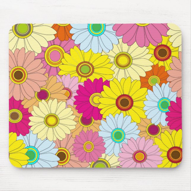 Mousepad Fundo Floral Multicolorido Brilhante (Frente)