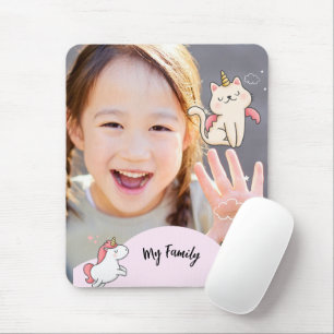 Mousepad Fundo rosa & menina doce