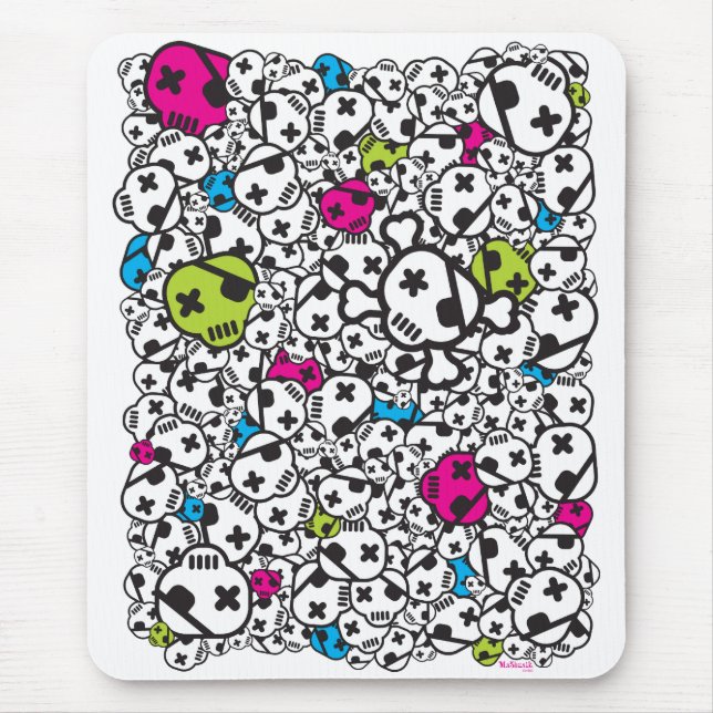 Mousepad Funky com crânios (Frente)