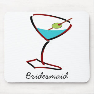 Mousepad Funky martini red Bridesmaid Favors
