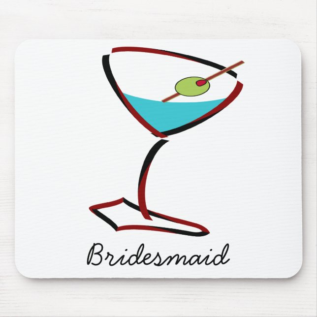Mousepad Funky martini red Bridesmaid Favors (Frente)