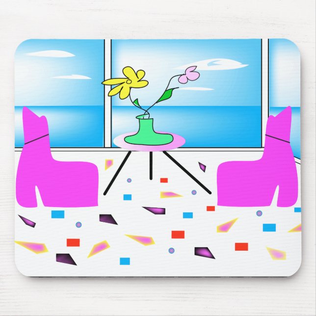 Mousepad Funky Whimsical Colorful Miami, Gráfico (Frente)