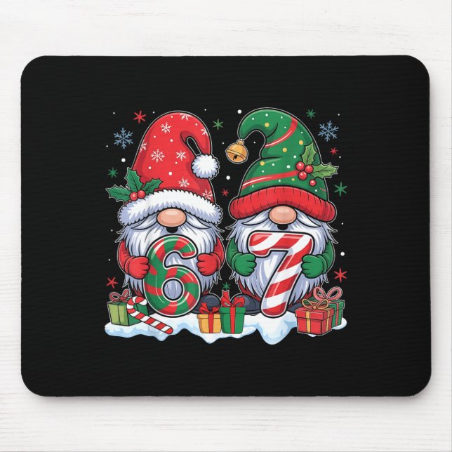 Mousepad Funny 67 Christmas Pajamas Six Seven Meme 67 Gnome (Frente)