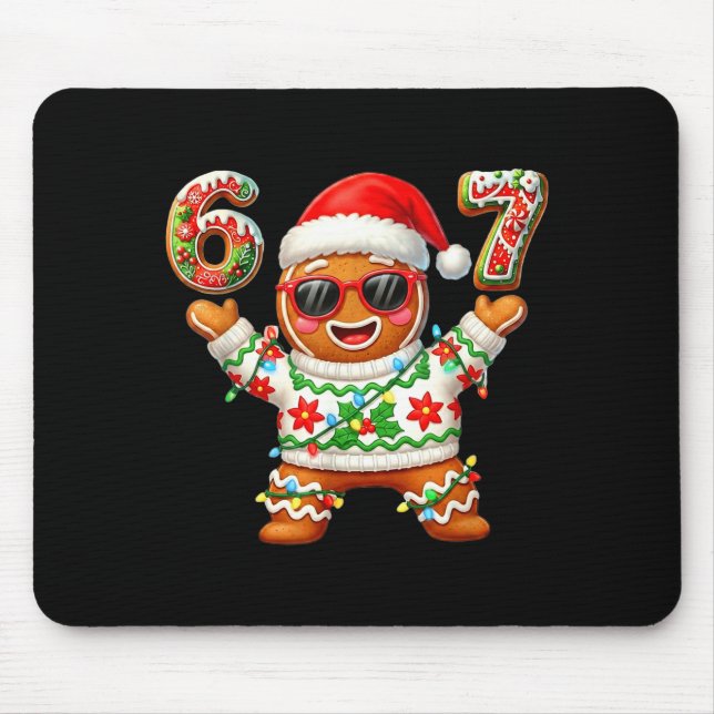 Mousepad Funny 67 Gingerbread Six Seven Ice Cream Drip Chri (Frente)