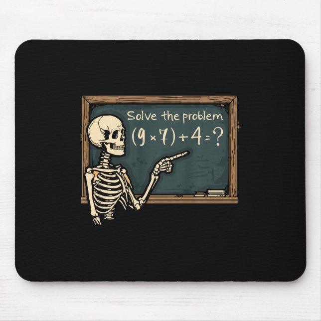 Mousepad Funny 67 Meme Brainrot Joke Halloween Skeleton Mat (Frente)