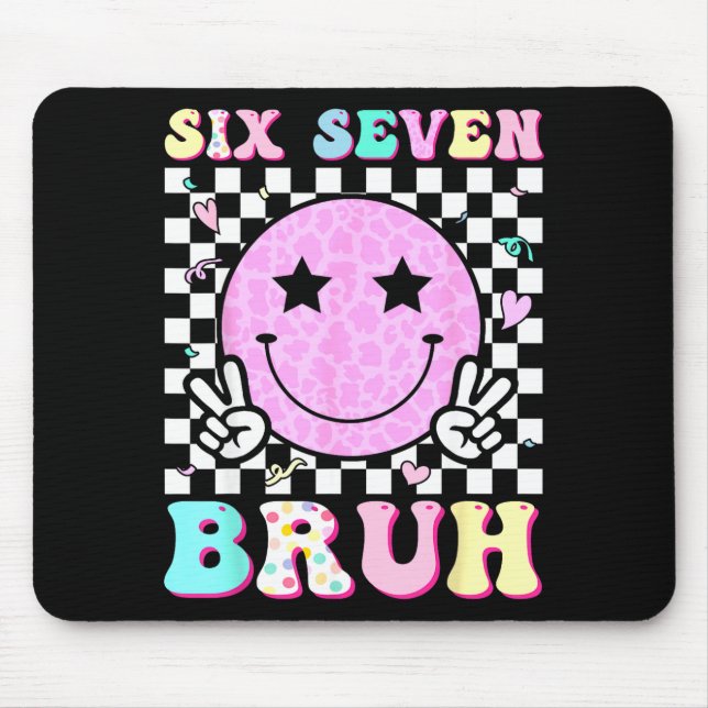 Mousepad Funny 67 Meme Happy Face 6-7 Boys Kids Teens Six S (Frente)