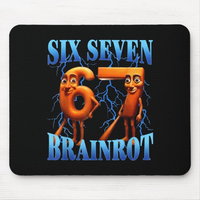 Mousepad Funny 67 Meme Italian Brainrot Tung Tung Sahur Six (Frente)
