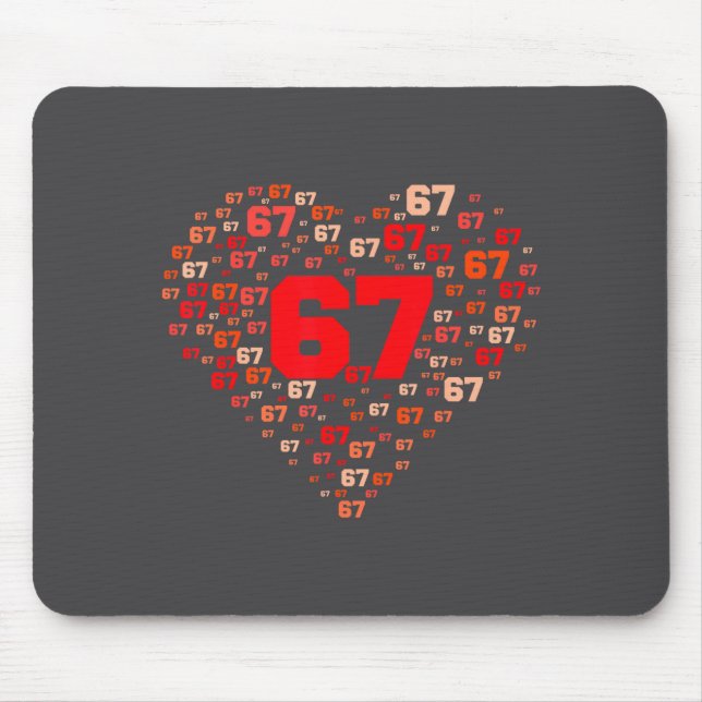 Mousepad Funny 67 Meme Six Seven Heart Matching Couples Val (Frente)