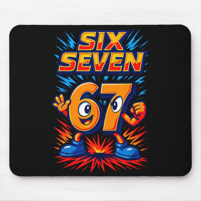 Mousepad Funny 67 Six Seven Italian Brainrot Boys Girls 6 7 (Frente)