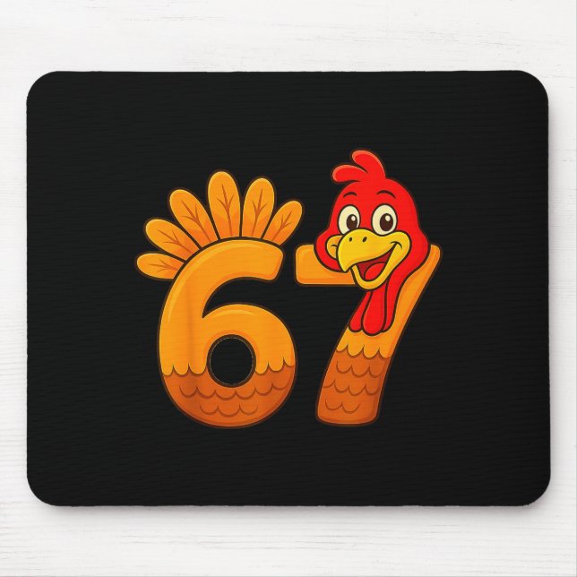 Mousepad Funny 67 Thanksgiving Turkey Face 67 Number  (Frente)