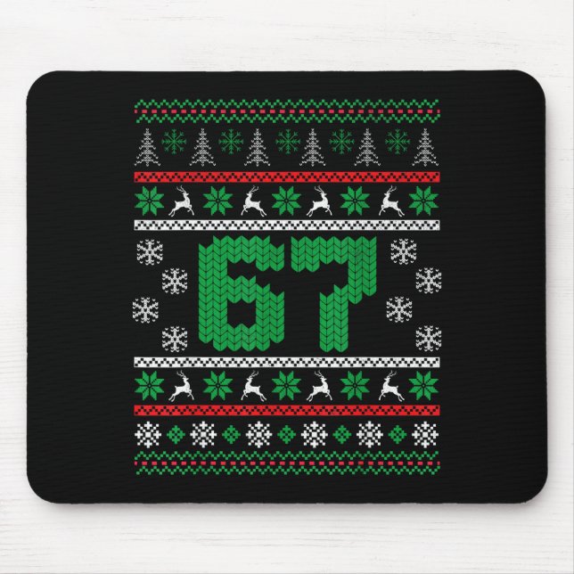 Mousepad Funny 67 Ugly Christmas Sweater Six Seven Meme Mat (Frente)