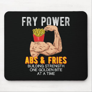 Mousepad Funny Abs Exerce Fries Franceses Construção Muscul