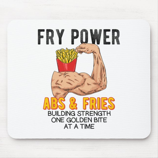 Mousepad Funny Abs Exercise French Fries Muscle Building Bo (Frente)