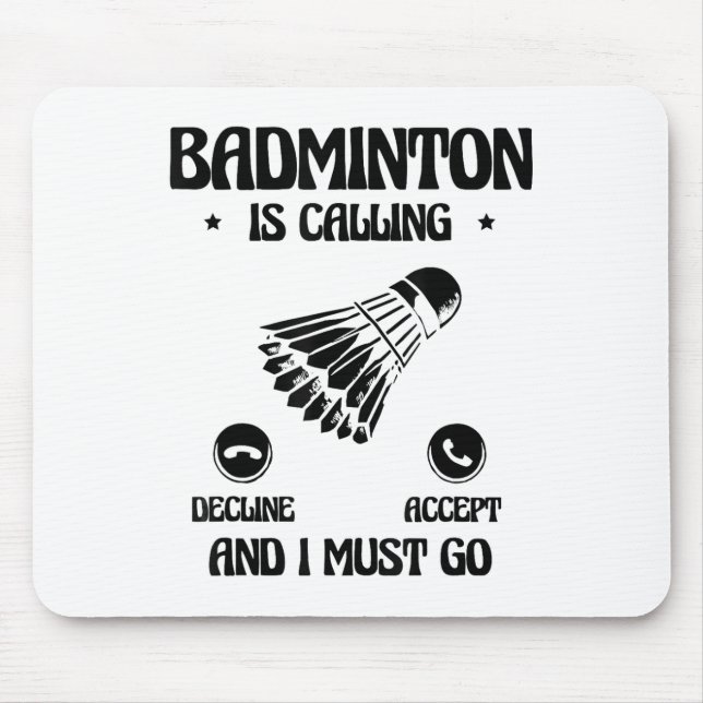 Mousepad Funny Badminton Player Love Shuttle Design 2  (Frente)