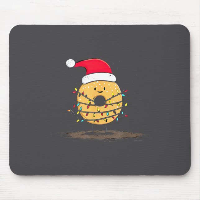 Mousepad Funny Bagel Christmas Graphics Lights Lover  (Frente)