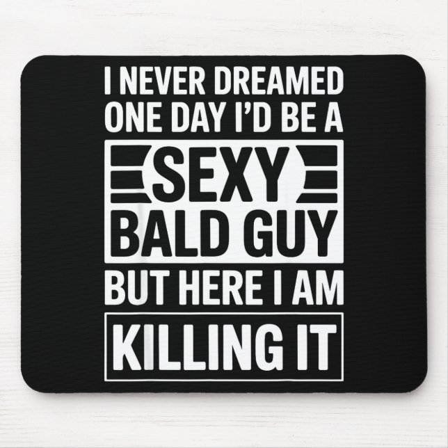 Mousepad Funny Bald Man Art For Men Boys Bald Dad Bald Guy  (Frente)