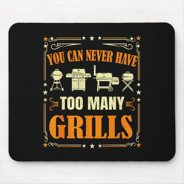 Mousepad Funny Barbecue Grilling You Can Never Have Too Man (Frente)