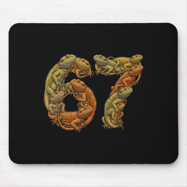 Mousepad Funny Bearded Dragon 6 7 Meme Six Seven Beardzilla (Frente)