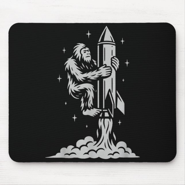 Mousepad Funny Bigfoot Flying Into Space With Stars And Cos (Frente)