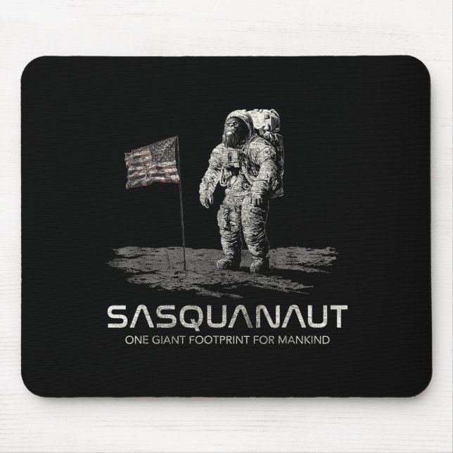 Mousepad Funny Bigfoot Sasquatch Space Sasquanaut  (Frente)