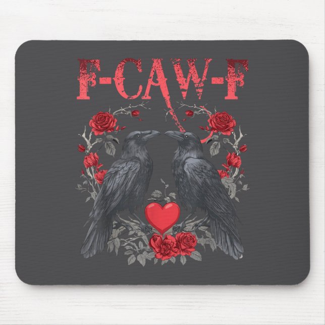 Mousepad Funny Black Bird F-caw-f Anti Valentines Day Singl (Frente)
