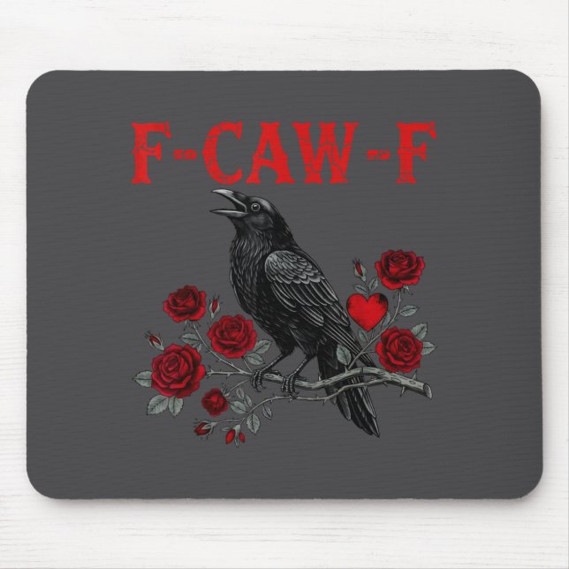 Mousepad Funny Black Bird F-caw-f Anti Valentines Day Singl (Frente)