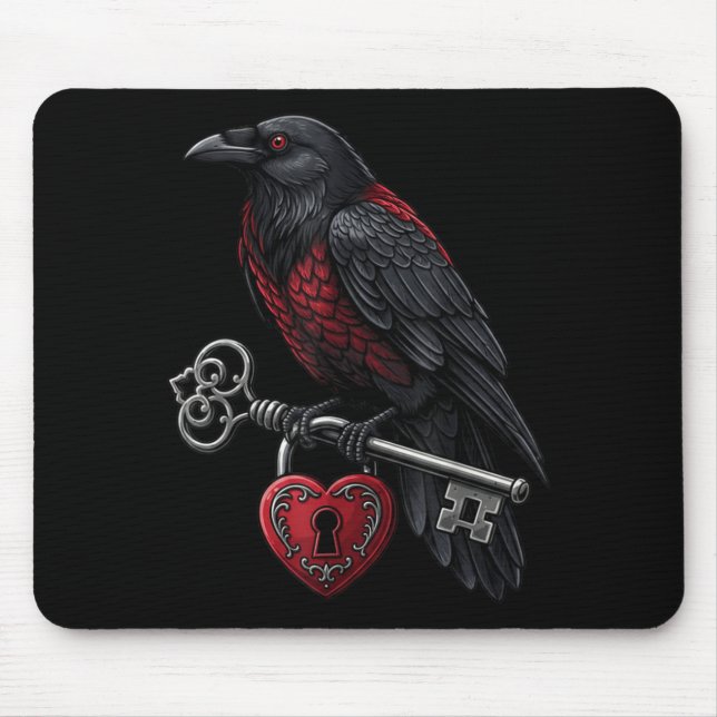 Mousepad Funny Black Crow Black Bird Funny Crow Valentines  (Frente)