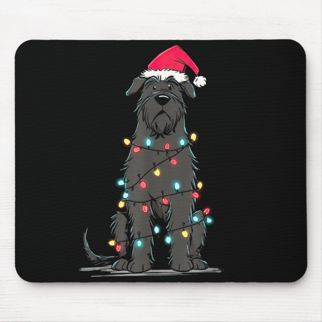 Mousepad Funny Bouvier Des Flandres Christmas Graphics Dog  (Frente)