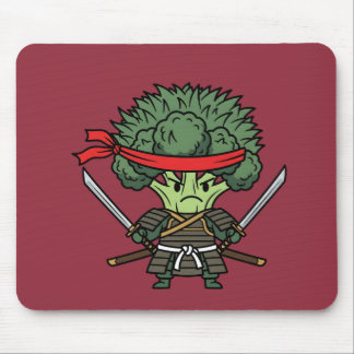 Mousepad Funny Broccoli Samurai Warrior Japanese Art Illust