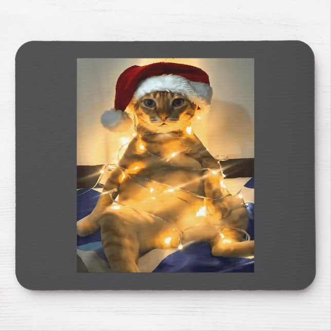 Mousepad Funny Cat Christmas Meme Shirt Cute Holiday Meme C (Frente)