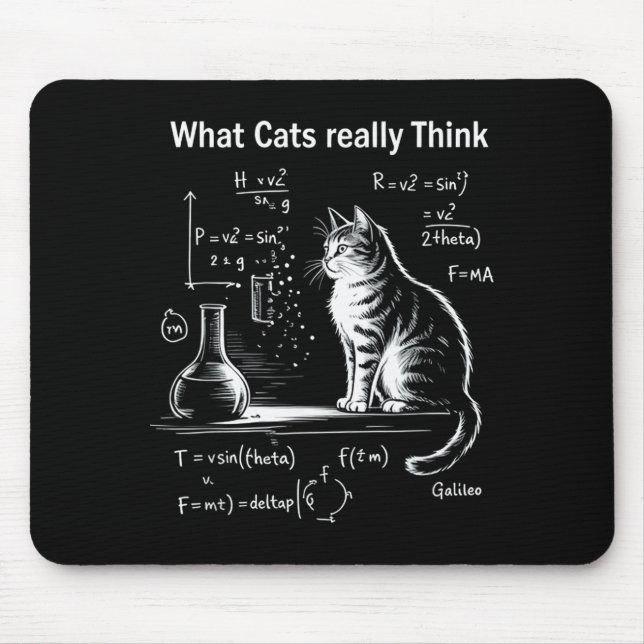 Mousepad Funny Cat Physics Humor Design What Cats Really Th (Frente)