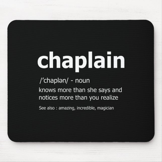 Mousepad Funny Chaplain Definition New Job Gift For Chaplai (Frente)