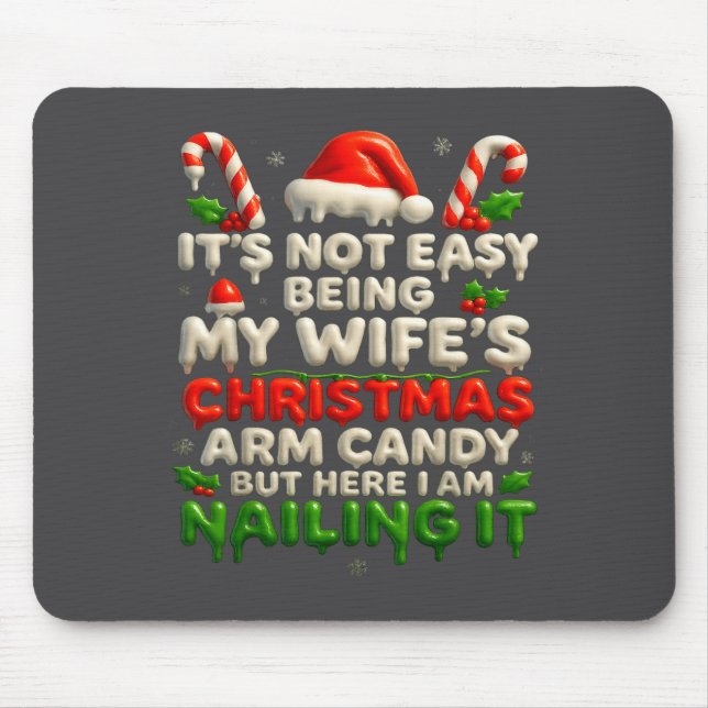 Mousepad Funny Christmas Arm Candy Husband Holiday Couple H (Frente)