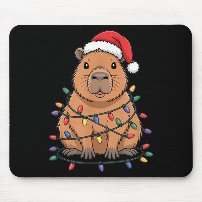 Mousepad Funny Christmas Capybara Cute Cartoon Desing  (Frente)