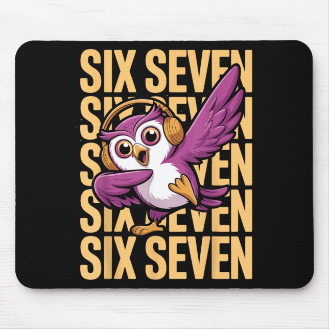 Mousepad Funny Christmas Cool Owl Dabbing Xmas Dab Six Seve (Frente)