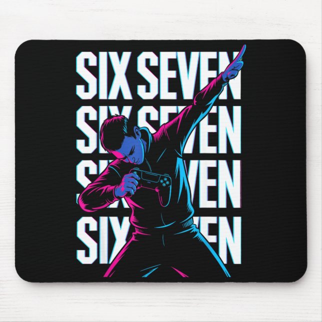 Mousepad Funny Christmas Gamer Dabbing Xmas Dab Six Seven 6 (Frente)