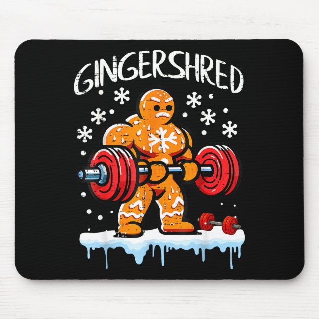 Mousepad Funny Christmas Gingerbread Gingershred Gym Bodybu (Frente)
