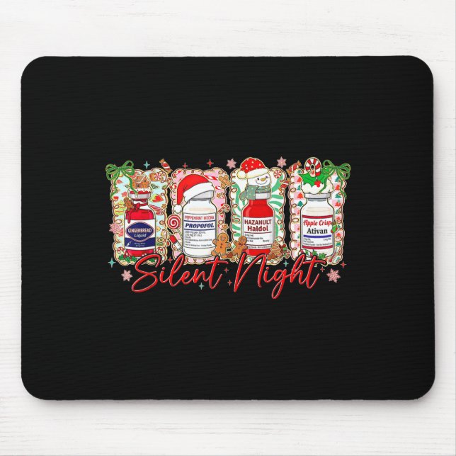 Mousepad Funny Christmas Nurse Silent Night Medical Humor  (Frente)