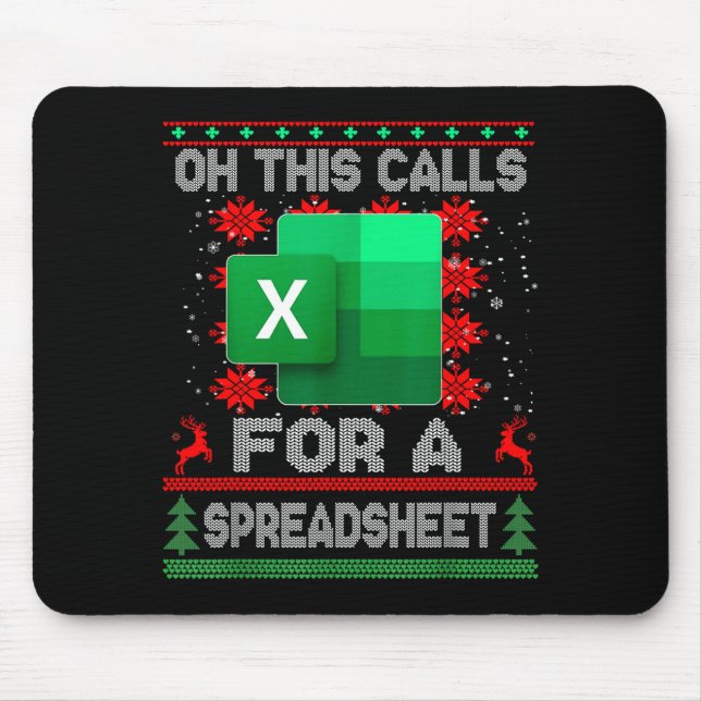 Mousepad Funny Christmas Oh This Calls For A Spreadsheet Sa (Frente)