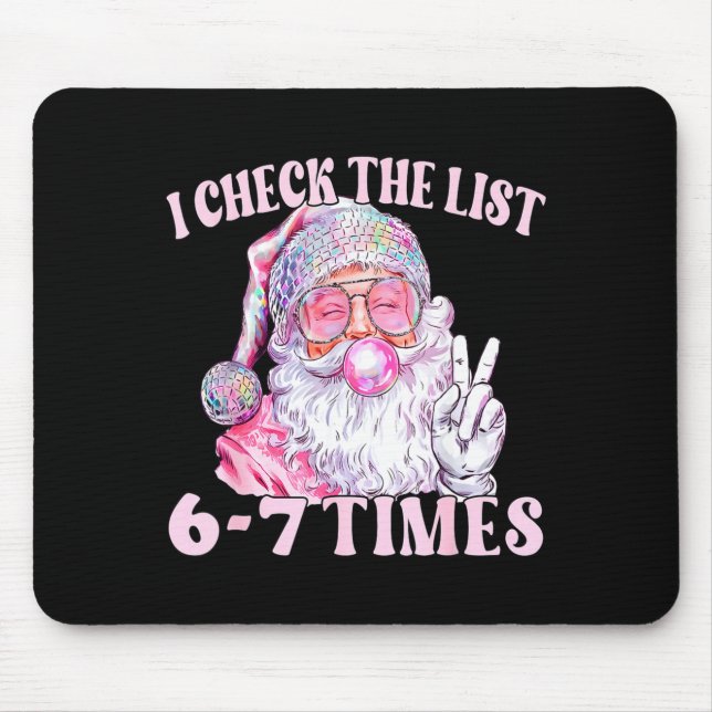 Mousepad Funny Christmas Six Seven Meme Santa I Check List  (Frente)