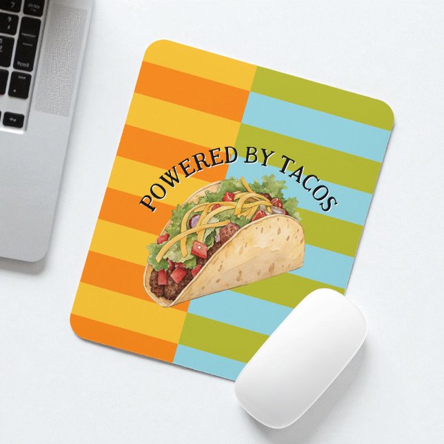 Mousepad Funny Colorful Retro Stripes and Taco (Criador carregado)