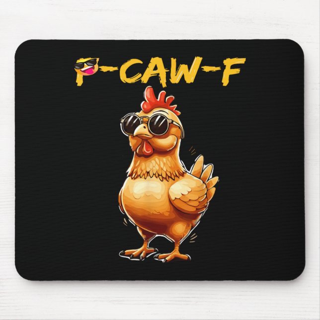 Mousepad Funny Cool Chicken Sungles Caw F Humor For Men Wom (Frente)