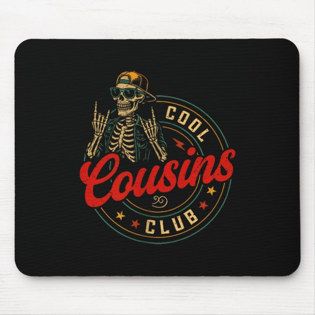 Mousepad Funny Cool Cousins Club Shirt Cousin Crew Skeleton (Frente)