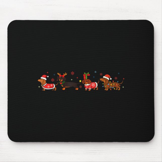 Mousepad Funny Dachshund Christmas Weenie Dog Lover Cute Me (Frente)