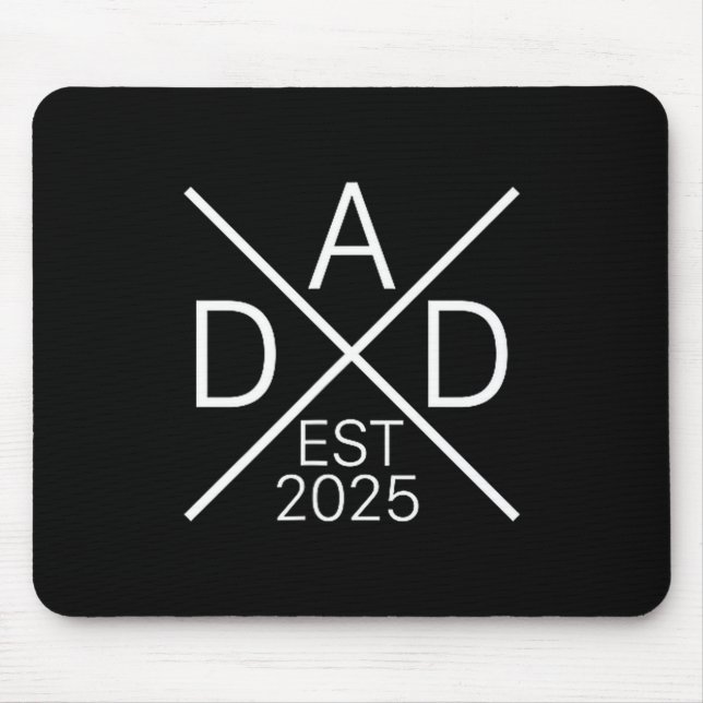 Mousepad Funny Dad Est 2025 For New Dad Husband Baby Announ (Frente)