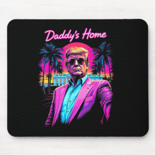 Mousepad Funny Daddys Home White House Trump Pink 2024